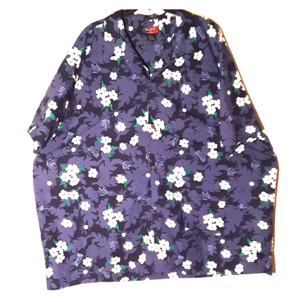 REPP LTD Mens Blue Hawaiian Short Sleeve Shirt